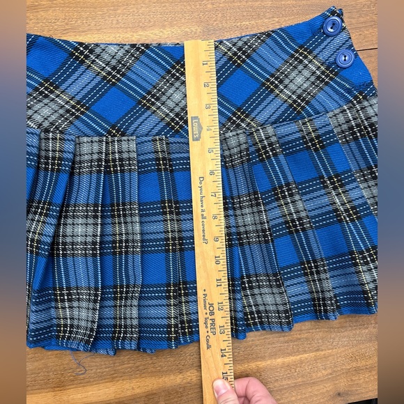 Vintage Y2K Blue Plaid Mini Skirt - Picture 7 of 7